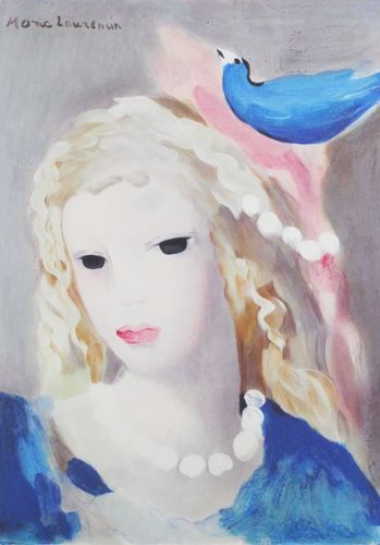 青い鳥 | マリー・ローランサン 買取・作品 | 洋画、絵画高額査定は