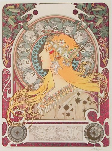 アルフォンス・ミュシャ『ゾディアック』 86/300 版画 アルフォンス・ミュシャ『ゾディアック』 86/300 版画