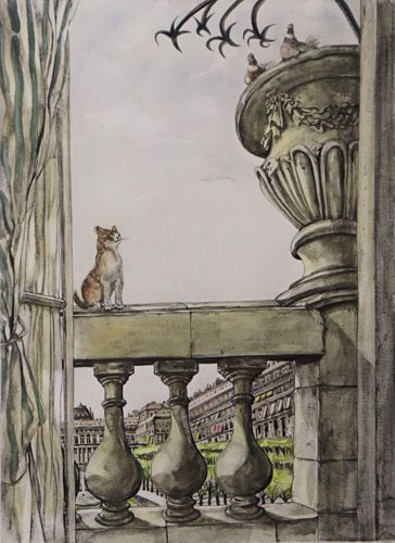 パレロワイヤル「魅せられたる河」より | 藤田嗣治 買取・作品 | 洋画