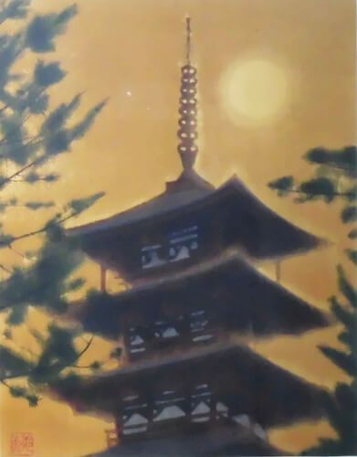 法隆寺の塔 | 平山郁夫 買取・作品 | 日本画、絵画高額査定はアート
