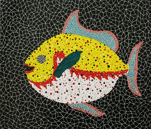 リトグラフ 魚と模様のアート作品 魚 | 草間彌生 買取・作品 | 現代アート、絵画高額査定はアート買取協会