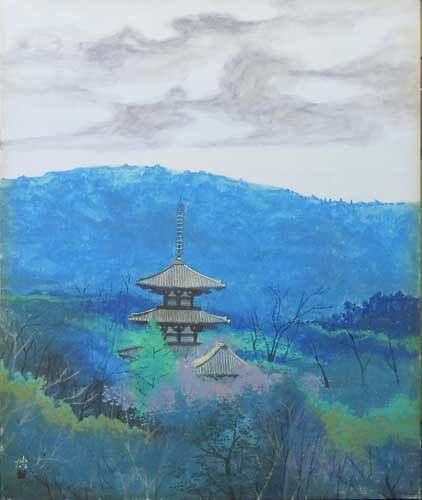 千住博 【月下法輪寺】 シルクスクリーン 千住博「法輪寺月下」シルクスクリーン :: 絵画買取・販売