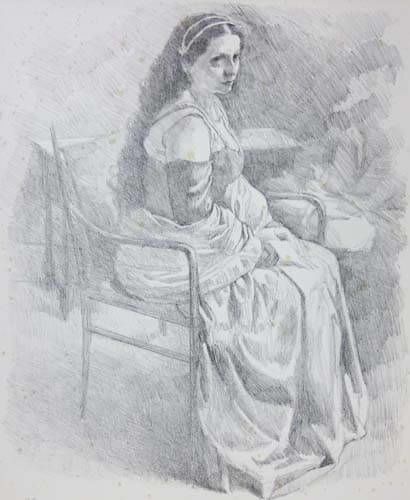 田舎風のコスチューム | 小磯良平 買取・作品 | 洋画、絵画高額