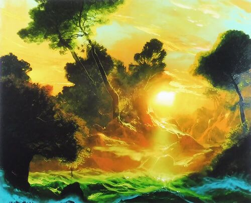 テイル・ターブッシュ シルクスクリーン版画 親愛なる月 黄金の贈り物