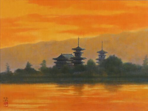 薬師寺夕景 | 村田林蔵 買取・作品 | 日本画、絵画高額査定はアート