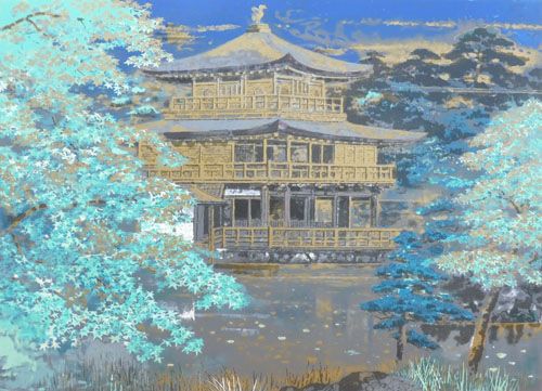 真作保証　希少「法隆寺」 後藤純男 27/60　少数 銅版画　エッチング y691-2.jpg