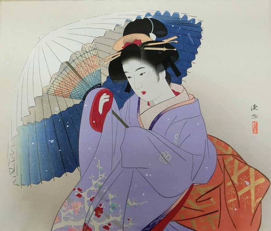 吹雪 | 伊東深水 買取・作品 | 日本画、絵画高額査定はアート買取協会