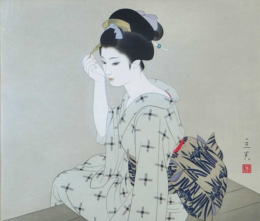志村立美作　リトグラフ「舞妓」 志村立美「舞妓」木版画 絵画買取・販売の小竹美術