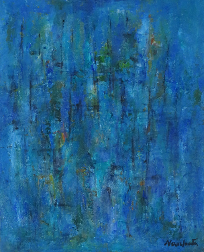 難波田龍起「黄色い家」リトグラフ 82/87 1997年作 額装 難波田龍起版画「黄色い家」 | Natsume Books