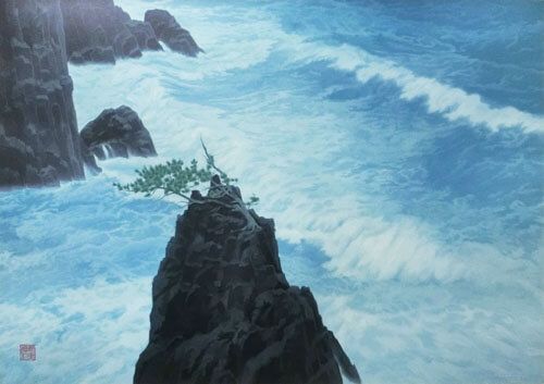 メル24736さま専用 東山魁夷『波響く磯」　新復刻画　落款・作品証明シール有り メル24736さま専用 東山魁夷『波響く磯」 新復刻画 落款・作品