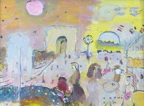 太陽とシャンゼリゼ風景 | 織田広喜 買取・作品 | 洋画、絵画