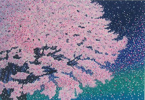 木版画 牧野宗則「なでしこの花」 AP 木版画 牧野宗則「なでしこの花」 AP