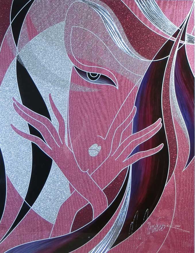 マーティロ・マヌキアン 真夜中の体験(美人画)シルクスクリーン