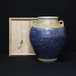 塩釉象嵌縄文壷