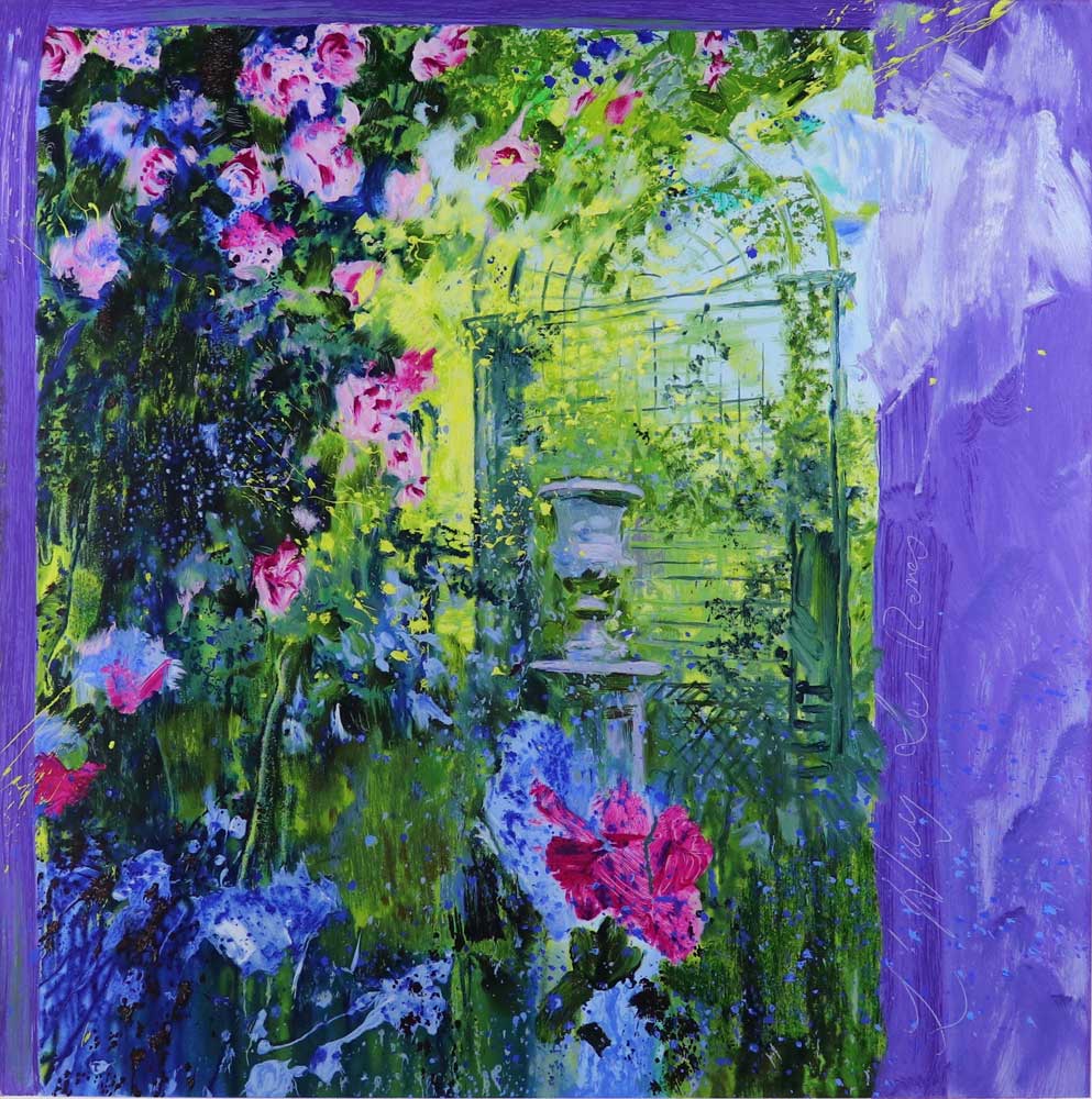 トレンツ・リャド[ジヴェルニーの花II ]シルクスクリーン、夫人サイン