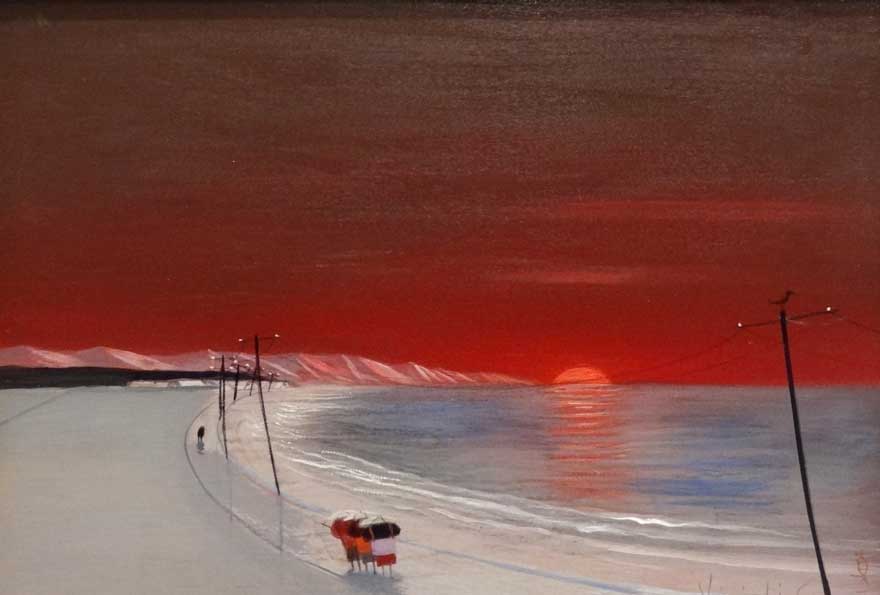 紅い陽の道 | 斎藤真一 買取・作品 | 洋画、絵画高額査定は