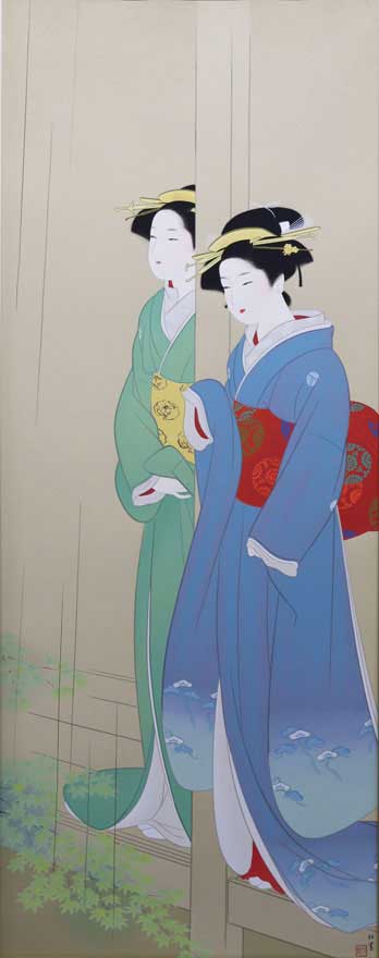 佐々木裕而　「緑雨落葉松林 」　日本画 c38f574c499b8d6f00b3383ff3266c