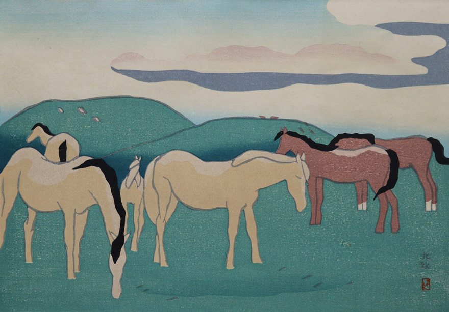 放牧:「阿蘇五景」より