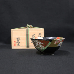 色絵扇面茶碗