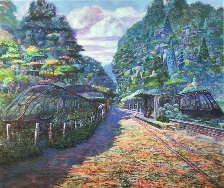 【保証書付き】井上直久 借景庭園2004 ピエゾグラフ 直筆サイン入り 絵画 保証書付き】井上直久 借景庭園2004 ピエゾグラフ 直筆サイン