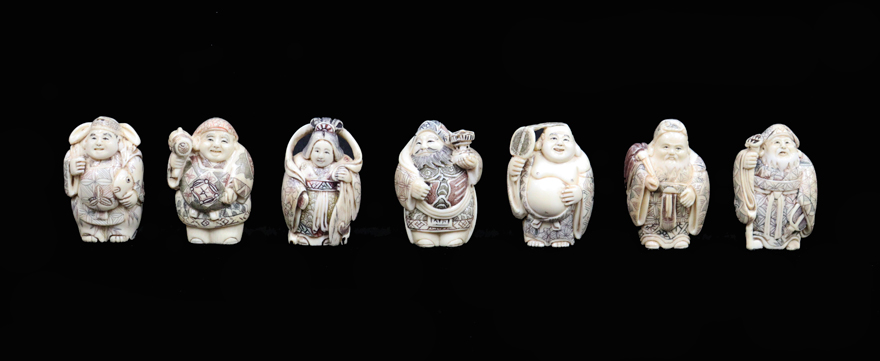 象牙 七福神置物 | その他 印籠・根付 買取・作品 | 印籠・根付