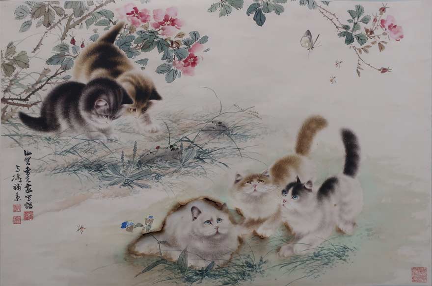 曹先家・雪涛「猫」 | その他 中国絵画・書 買取・作品 | 中国