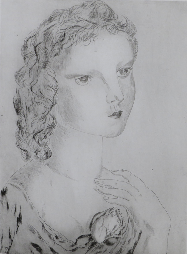 バラを持つ女性 | 藤田嗣治 買取・作品 | 洋画、絵画高額査定はアート