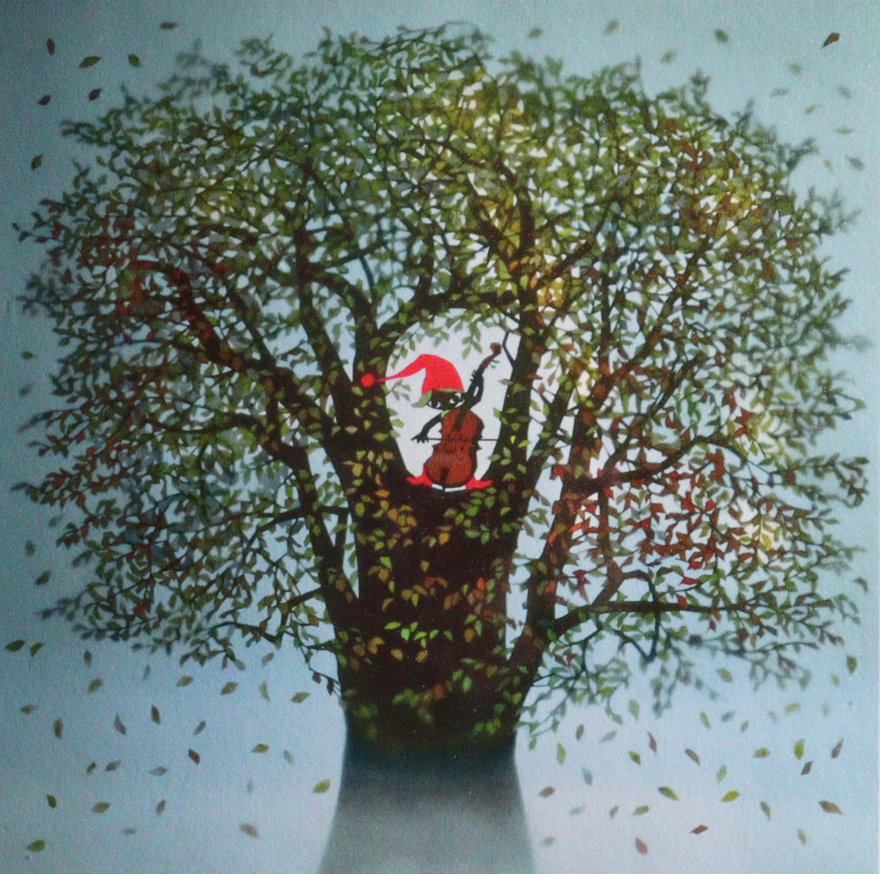 ヒデ⭐︎藤城清治『枯葉とこびと』 レフグラフ 直筆サイン入り 枯葉とこびと | 藤城清治 買取・作品 | インテリアアート、絵画高額