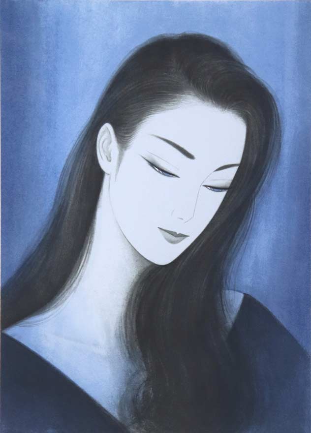鶴田一郎　うつむく人 鶴田一郎「うつむく人」オリジナル :: 絵画買取・販売 - シバヤマ