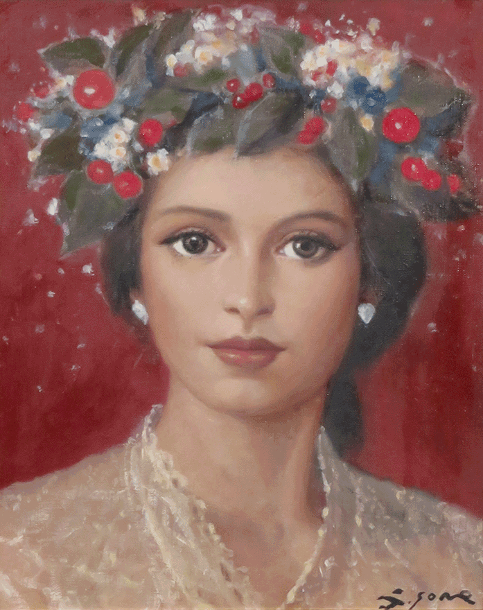 白い花赤い実 | 芝田米三 買取・作品 | 洋画、絵画高額査定はアート