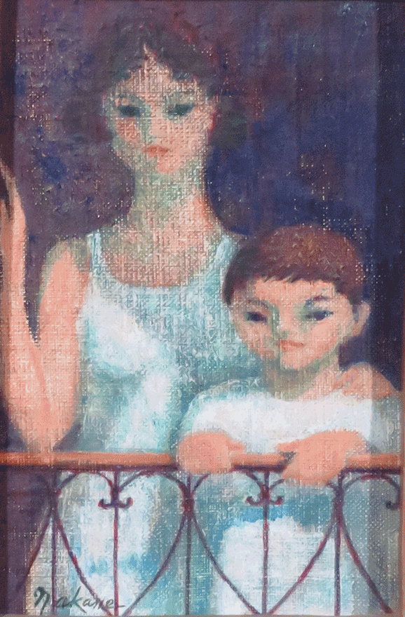 母子像 | 中根寛 買取・作品 | 洋画、絵画高額査定はアート買取協会