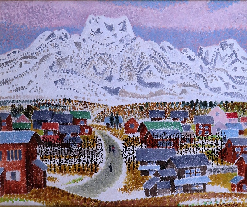 高田誠 残雪景色 絵画 アート 額縁 インテリア 日本画 妙高残雪 | 高田誠 買取・作品 | 洋画、絵画高額査定はアート買取協会