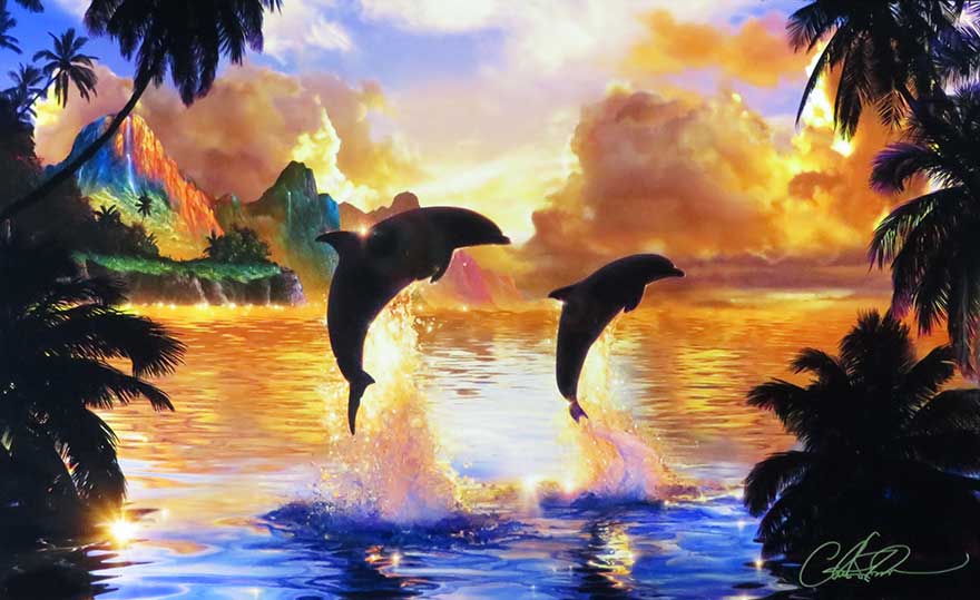 クリスチャン　ラッセン　ハーモニー ラッセン ミニアート「ハーモニー」額縁 2種展開 絵画