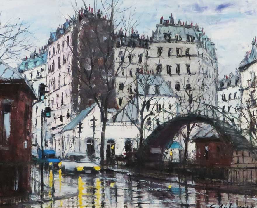 雨のサンマルタン | 中西繁 買取・作品 | 洋画、絵画高額査定はアート