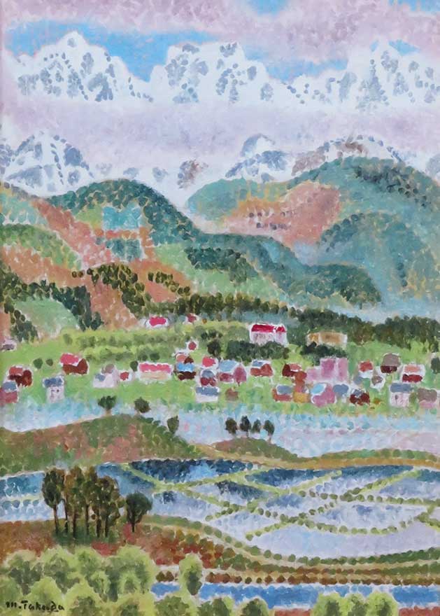 高田誠、【山麓五月】、希少な大判額装用画集より、美品、日本人画家、新品額装付 高田誠、【山麓五月】、希少な大判額装用画集より、美品、日本人