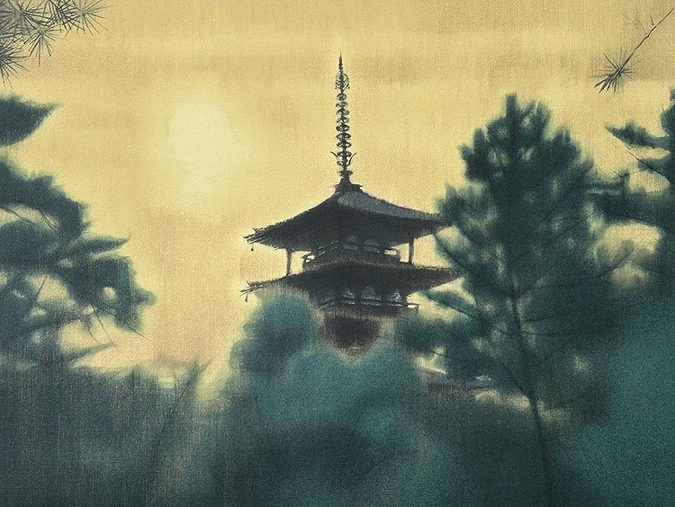 法隆寺の朝 | 平山郁夫 買取・作品 | 日本画、絵画高額査定はアート