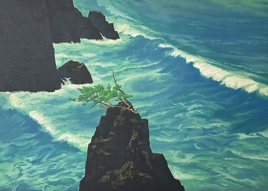 東山魁夷 「潮音」 シルクスクリーン 版画 新品額入り 風景画 海