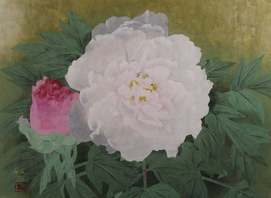 紅白牡丹 | 松尾敏男 買取・作品 | 日本画、絵画高額査定はアート買取協会