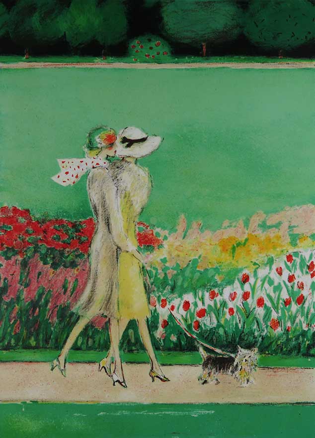 カシニョール　犬の散歩 犬の散歩 | ジャン・ピエール・カシニョール 買取・作品 | 洋画、絵画