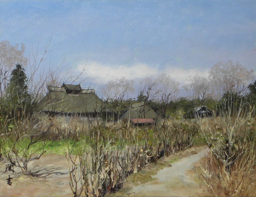 昭和レトロ 油絵「冬の武蔵野」 楽天市場】北村 巌 「武蔵野」 油彩8号 : 小野画廊