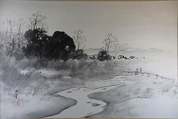 疎林細流 | 川合玉堂 買取・作品 | 日本画、絵画高額査定はアート買取協会