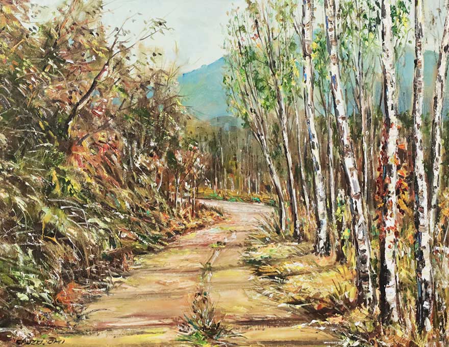 風景画 油彩 尾身周三 「白馬村」 風景画 油彩 尾身周三 「白馬村」 【公式通販】