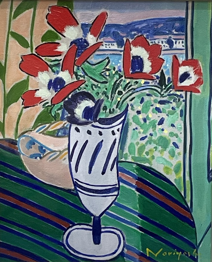 アネモネのあるコートダジュールの窓 | 坂口紀良 買取・作品 | 洋画