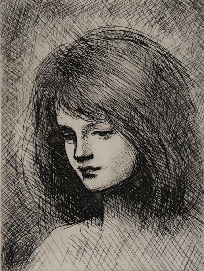 若い女の顔 | 舟越保武 買取・作品 | 洋画、絵画高額査定はアート買取協会