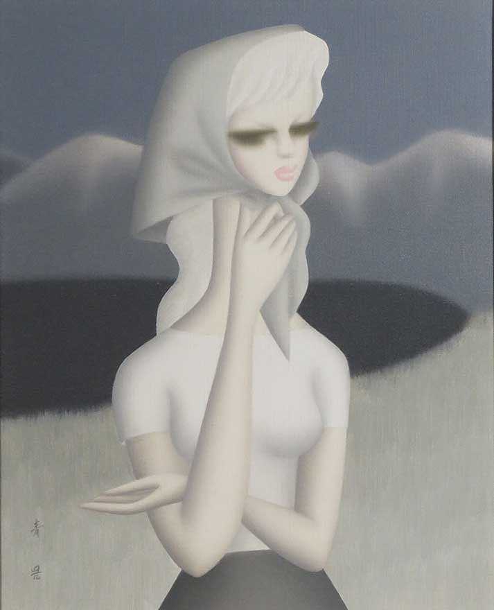 山の湖 | 東郷青児 買取・作品 | 洋画、絵画高額査定はアート買取協会