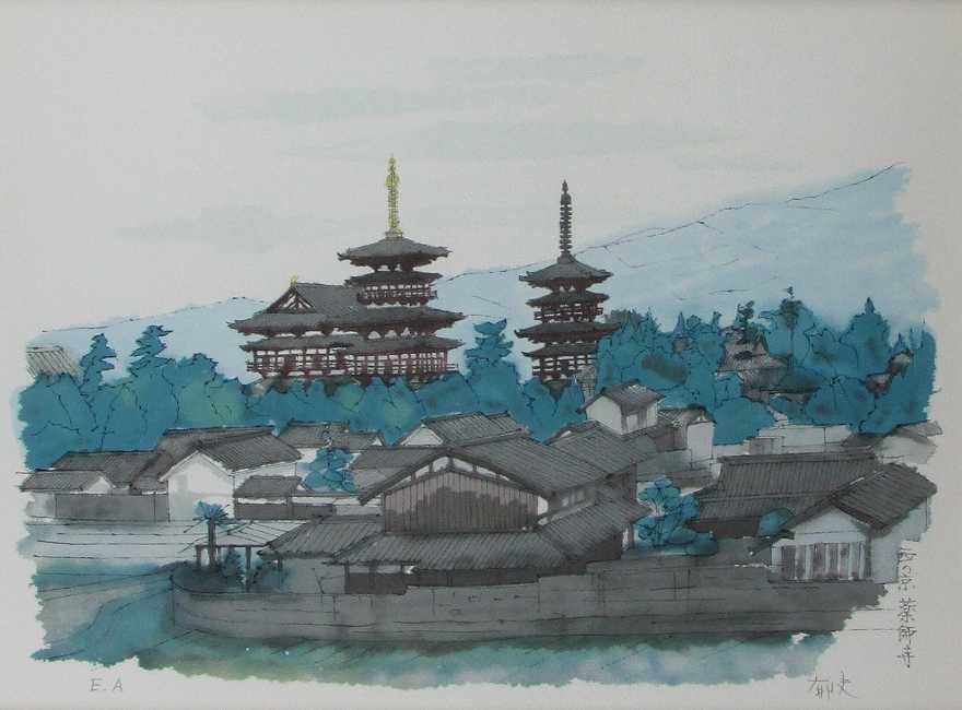 西の京 薬師寺 | 平山郁夫 買取・作品 | 日本画、絵画高額査定は